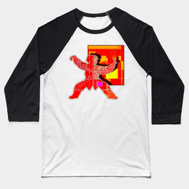 Orange Tai Chi Baseball T-Shirt by crunchysqueak